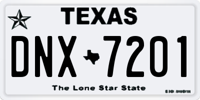 TX license plate DNX7201