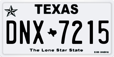 TX license plate DNX7215