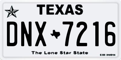 TX license plate DNX7216