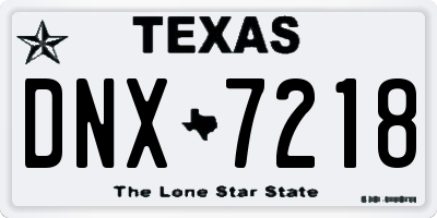 TX license plate DNX7218