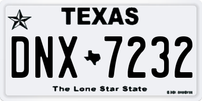 TX license plate DNX7232