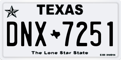 TX license plate DNX7251
