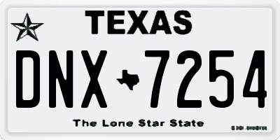 TX license plate DNX7254