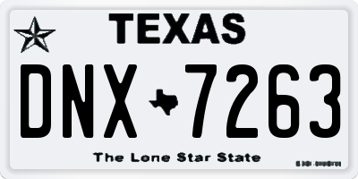 TX license plate DNX7263