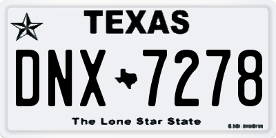 TX license plate DNX7278