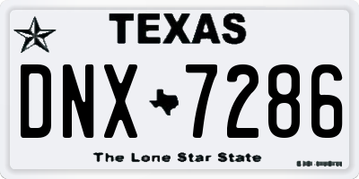 TX license plate DNX7286