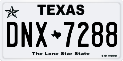 TX license plate DNX7288