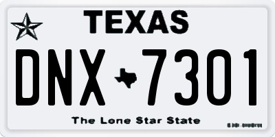 TX license plate DNX7301