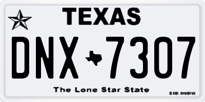 TX license plate DNX7307