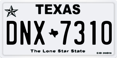 TX license plate DNX7310