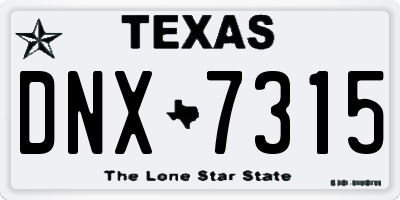TX license plate DNX7315