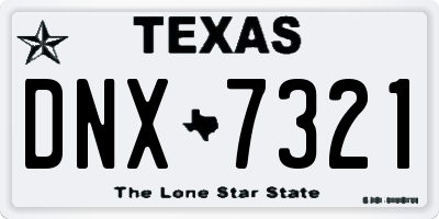 TX license plate DNX7321