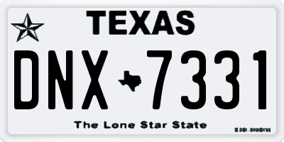 TX license plate DNX7331