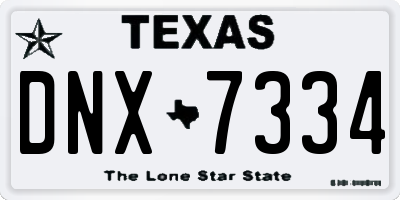 TX license plate DNX7334