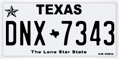 TX license plate DNX7343