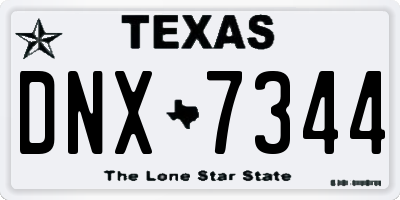TX license plate DNX7344