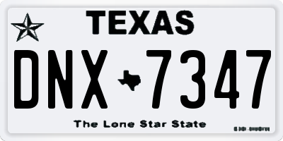TX license plate DNX7347