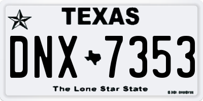 TX license plate DNX7353
