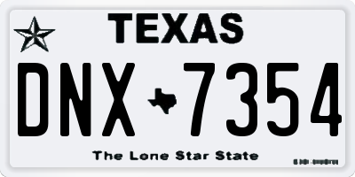 TX license plate DNX7354