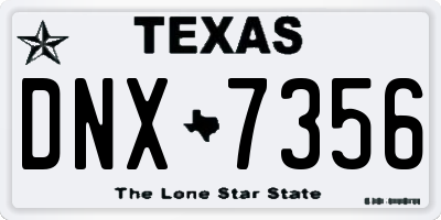 TX license plate DNX7356