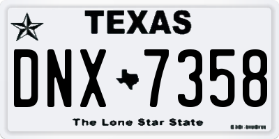 TX license plate DNX7358