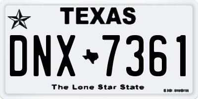 TX license plate DNX7361