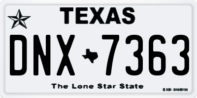 TX license plate DNX7363