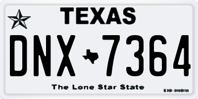 TX license plate DNX7364