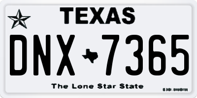 TX license plate DNX7365