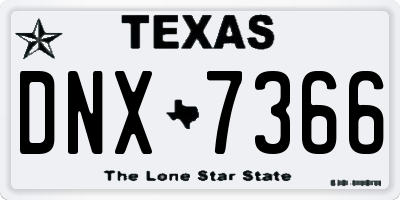 TX license plate DNX7366