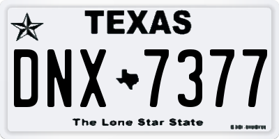 TX license plate DNX7377