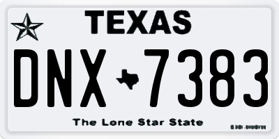 TX license plate DNX7383