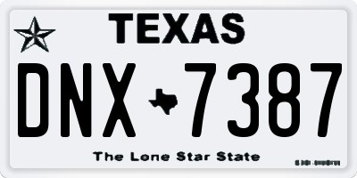 TX license plate DNX7387