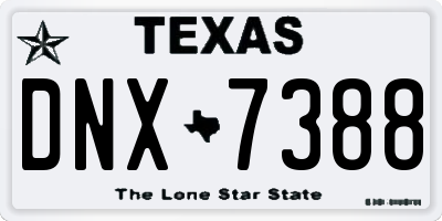 TX license plate DNX7388