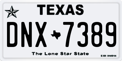 TX license plate DNX7389