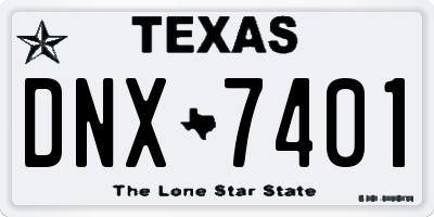 TX license plate DNX7401