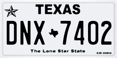 TX license plate DNX7402