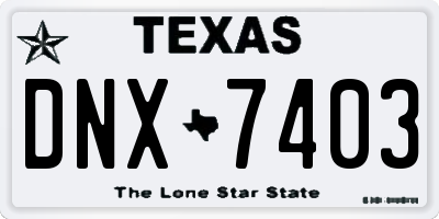 TX license plate DNX7403