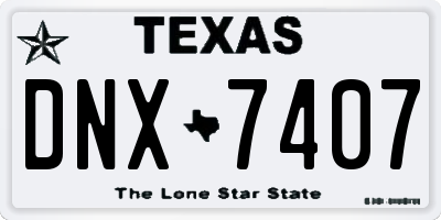 TX license plate DNX7407
