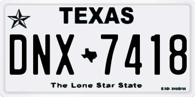 TX license plate DNX7418