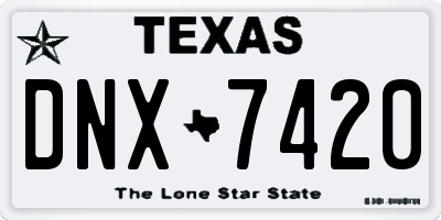 TX license plate DNX7420