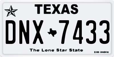 TX license plate DNX7433