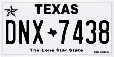 TX license plate DNX7438