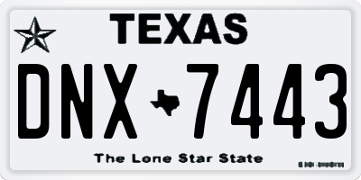 TX license plate DNX7443
