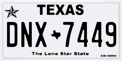 TX license plate DNX7449