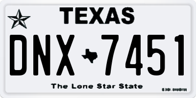 TX license plate DNX7451