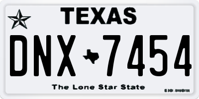 TX license plate DNX7454