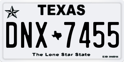 TX license plate DNX7455