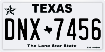 TX license plate DNX7456