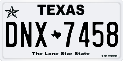 TX license plate DNX7458